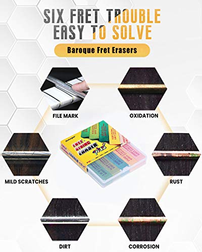 image for JEISSLIA Baroque Fret Erasers for Guitar, Fret Polishing Cleaner, Fret