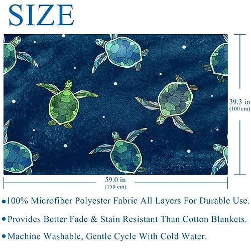 Couverture douce et chaude isolante lit et canapé Little Turtles 150x100 - 6