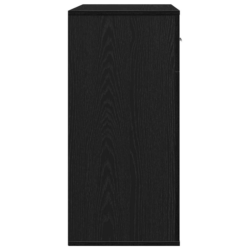 Credenza Rovere Nero 78 x 38 x 80 cm Legno Multistrato, Mobili,Armadietti e portaoggetti,Buffet e credenze, 28.45kg-871677