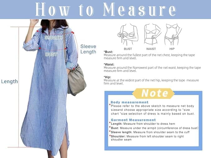 chouyatou Women Casual Long Sleeve V Neck Striped Shift Dress Loose Long Maxi Cotton Shirt Dress with Pocket - Image 7