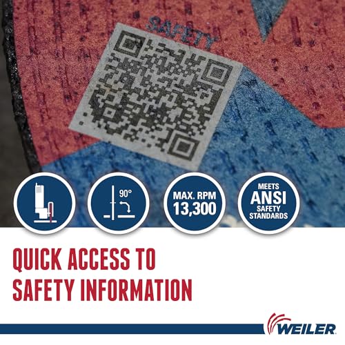Image of Weiler 57020 4-1 /2 Inch Cutting Wheel, Tiger AO Steel /Metal Long Life Performance Cutting, .045 inch A60T Type 1 7 /8 inch Arbor, Pack of 25