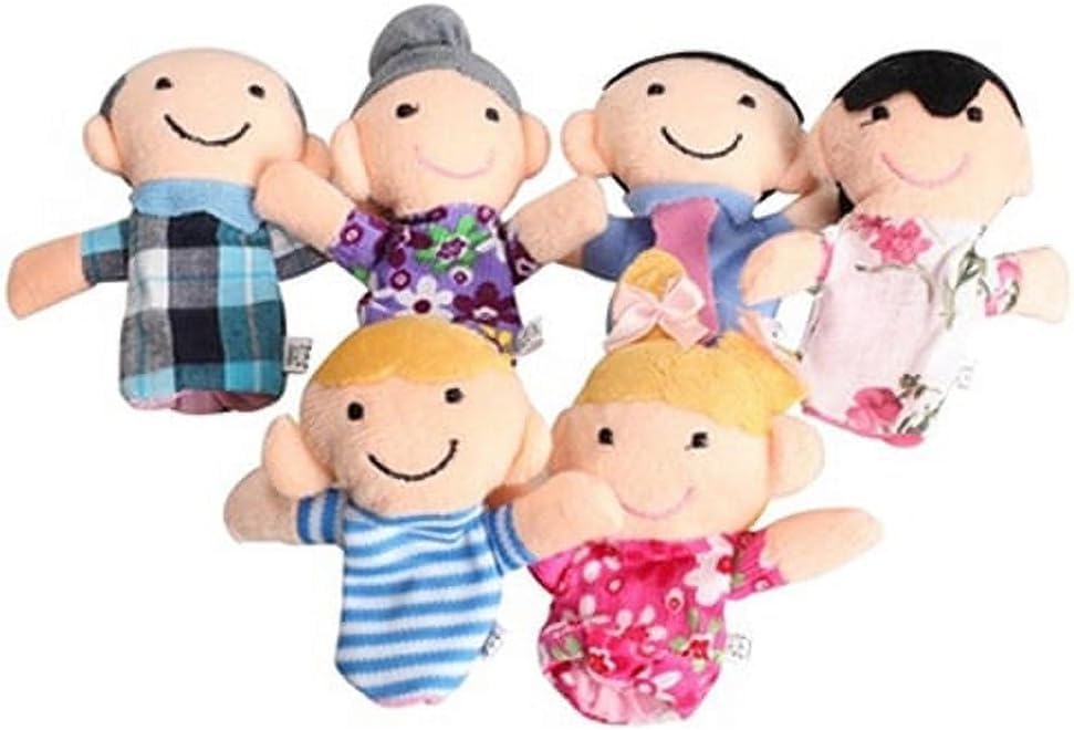 6er Set Mini Fingerfiguren aus Samt 6 Personen Familienmitglieder Fingerpuppen Porps-Spiel Geschichte Partygeschenke für Geburtstagsgeschenke