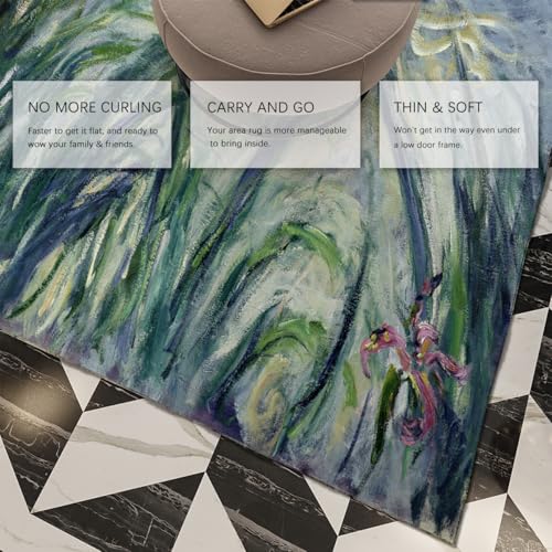 Tapis Claude Monet animaux acceptés grand format mince lavable - 4