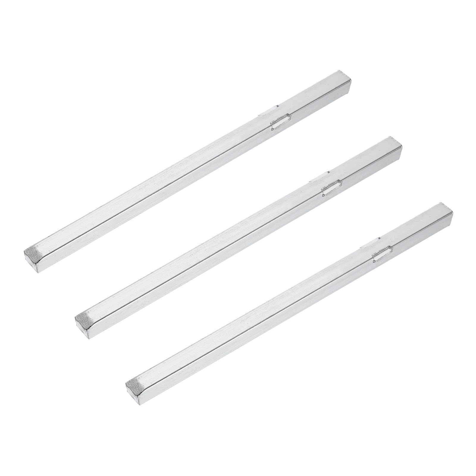 sourcing map 3Pcs Door Knob Spindle, 150mm Spare Door Handle Spindle Bar, Vintage Straight Knob Replacement Parts for Mechanical Locks, Silver Tone