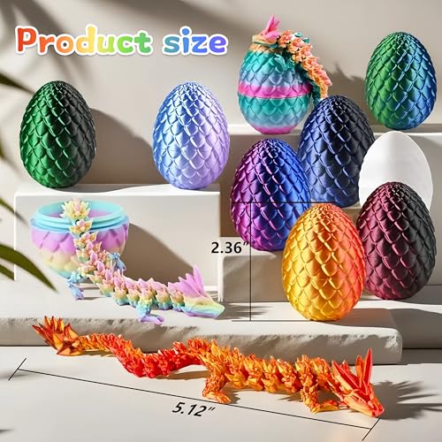 image for Impossmaker 3D Printed Mini Dragon Eggs Set with Dragon Inside, Articu