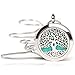 Essential Oil Diffuser Necklace - Magnetic Locket - Best for Aromatherapy - Perfume, Fragrance, Scent Diffusers for Women and Girls (1.2 Inch Diameter - 27.5 Inch Chain Length, Tree of Life)