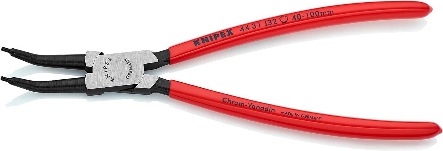 KNIPEX Szczypce do pierścieni osadczych sprężynujących do montażu pierścieni wewnętrznych w otworach wygięte pod kątem 45° fosforanowane, 44 31 J32