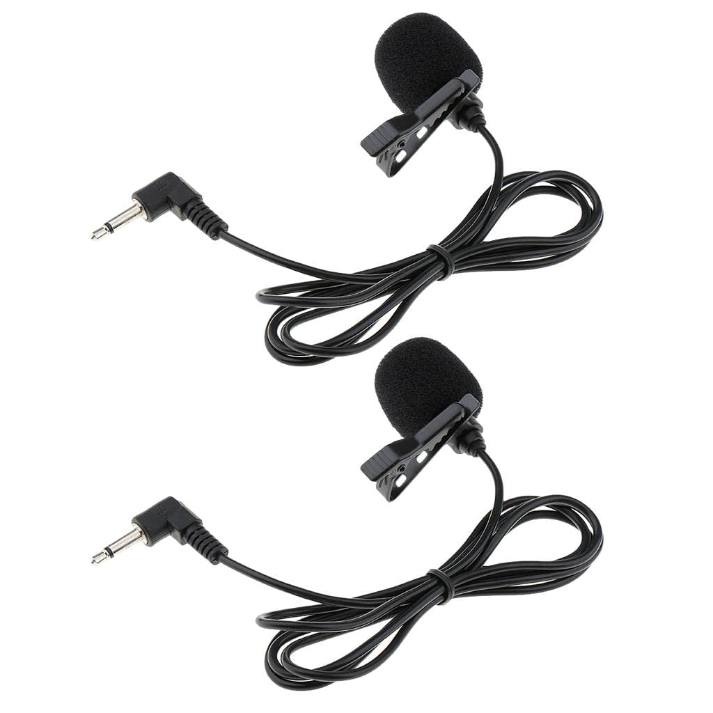 ELBME® 2Pack Clip On Microphone Hands Free Wired Undirectional Condenser 1/8(3.5Mm) Mono Right Angle Jack for Computer Voip Skype Laptop Voice Amplifier"-image-7