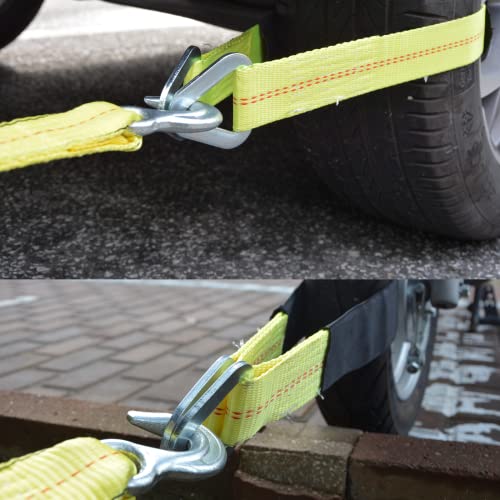 Xstrap Standard 4 Pack Of 24 X 2" Axle Strap With Protective Sleeve And D-Ring For Securing Car Transport, Axle Tie Down Straps - 3333 Lb. Capacity 10,000 Breaking Strength #TOP5