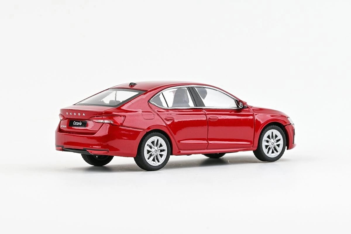 Skoda Octavia IV FL (2024) 1:43 Diecast metalowy model samochodu, wierny model kolekcjonerski i samochód zabawkowy dla dzieci i dorosłych, miniaturowy pojazd jako prezent – czerwony aksamit