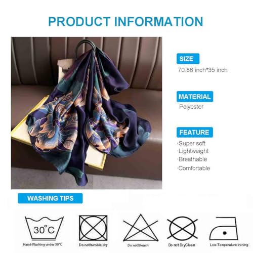Xyueanlo Scarfs for Women Lightweight Scarves Fashion Print Floral Pattern Head Scarf Wraps Shawls4