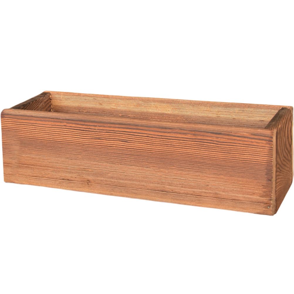 OFFSCH Rustic Wooden Flower Planter Box 11.81 Inch Anti-Rotten Cedar Wood Window Box for Gardening Balcony Patio Outdoor Use
