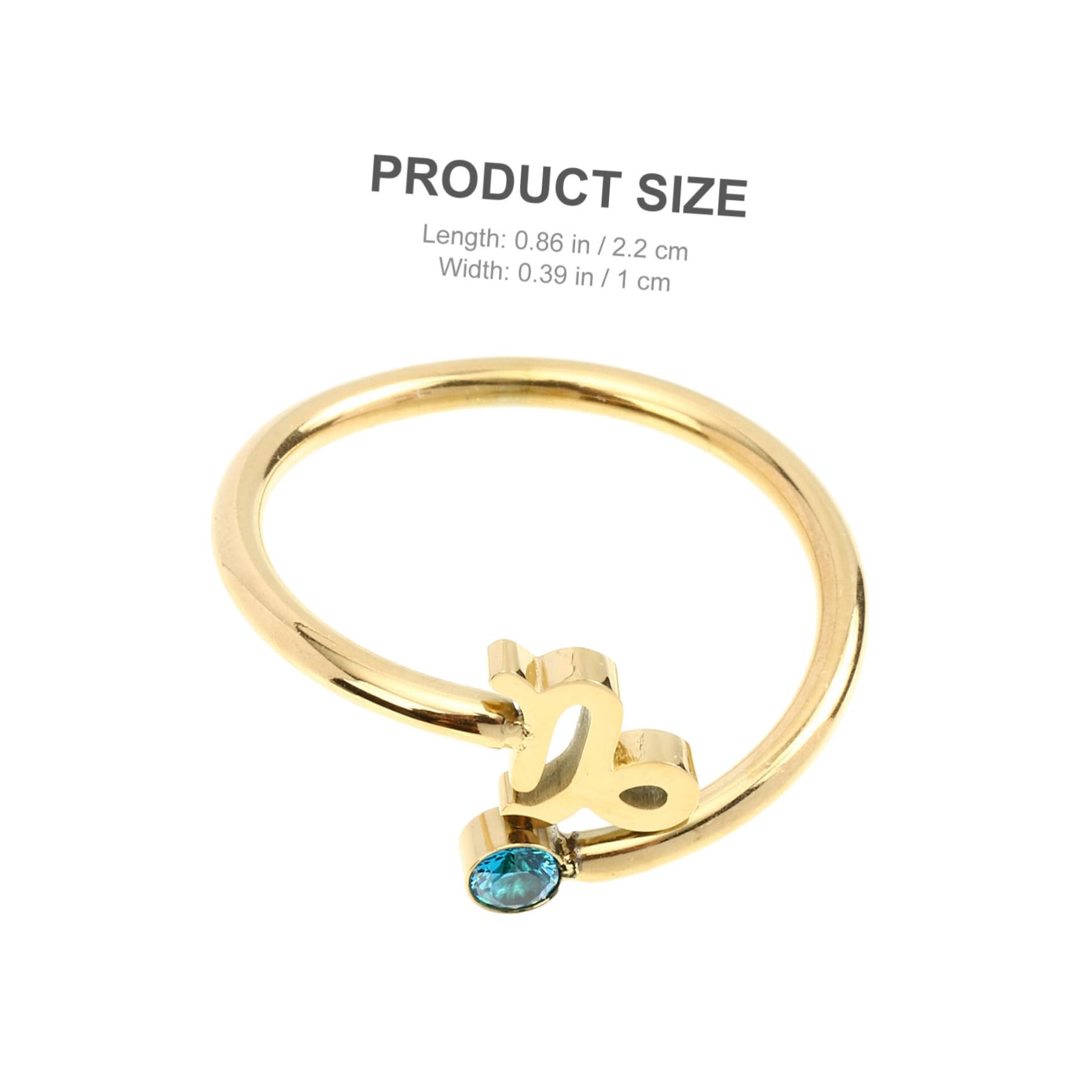 Didiseaon Anillo Abierto del Zodíaco Ajustable Circonita, Dorado | Acero Inoxidable, Diseño para Mujeres y Niñas, Adecuado para Boda y Fiesta