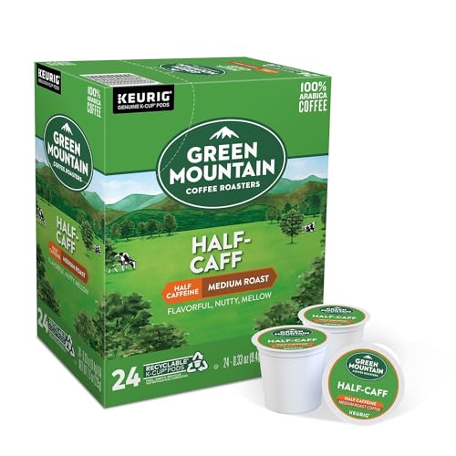 Image of Green Mountain Coffee Roasters Half Caff, Single-Serve Keurig K-Cup Pods, Medium Roast Coffee, 24 Count
