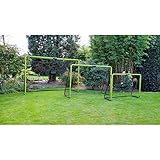 EXIT Toys Tempo Stahl-Fußballtor - Inklusive Ankernägel - Rostbeständig - Fußballtor für Kinder - Für den Garten - Trainiere Deine Fußballfähigkeiten - 240x160 cm - Grün/Schwarz - 9