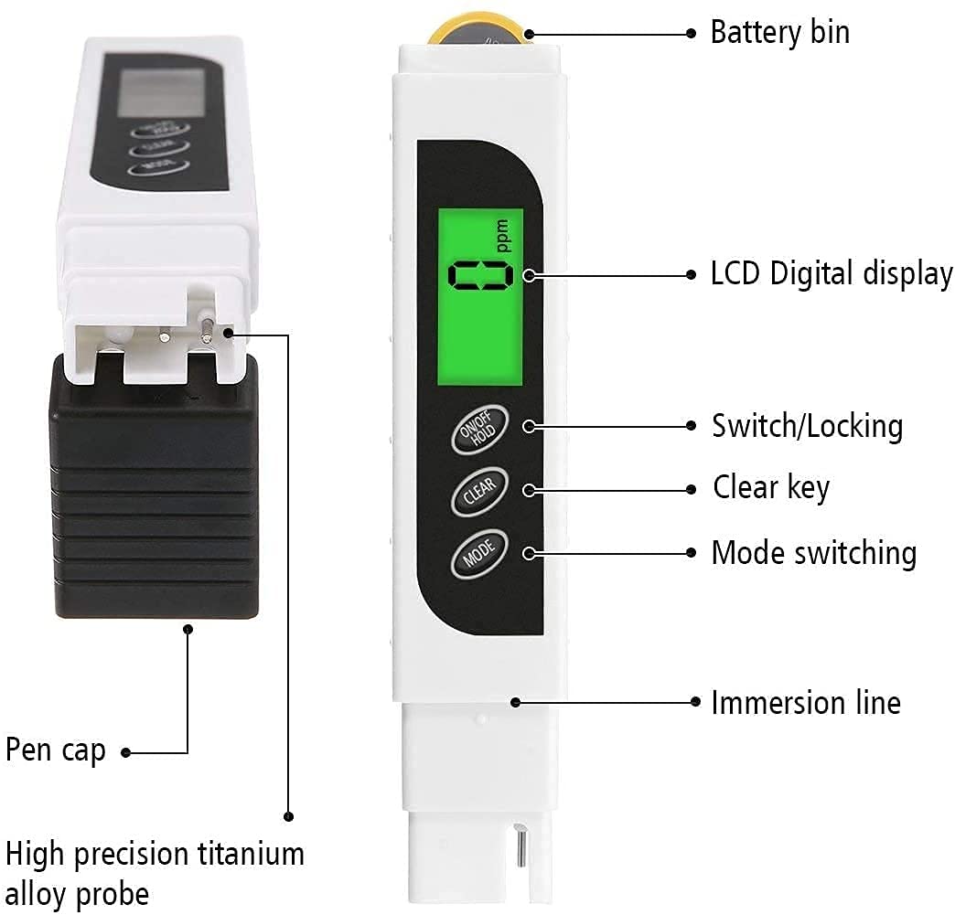 Precise 3 in1 Digital TDS+EC+Temp Meter and PH Meter Digital Accuracy Water Quality Monitor Pen Style Portable Tester Practical Water Quality Detector