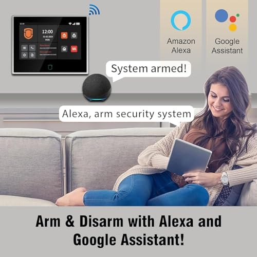 Wolf Guard antifurto allarme casa domestico con touch screen da 7 pollici, sistema di sicurezza intelligente 4G + WiFi con controllo tramite app Tuya, rilevatore di movimento (WT4F-W03)