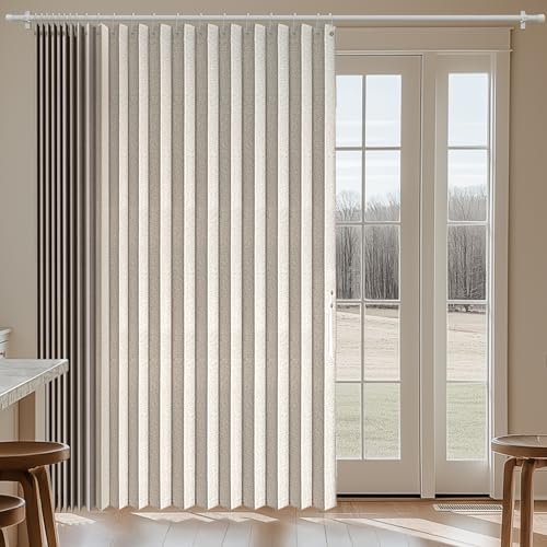 Jilron 100% Blackout Curtains Patio Door Curtain Accordion Door Sliding Door Curtains Extra Wide