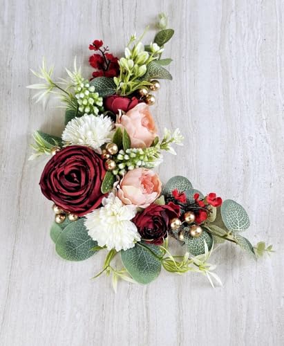 Image of SATYAM KRAFT 1 Bunch Handmade Artificial Peony Flower Brooch for Hamper Decoration, Trousseau Packing, Wedding, Engagement, Gift Wrapping, DIY Craft & Saree Accessories (Big Bunch, Multi)