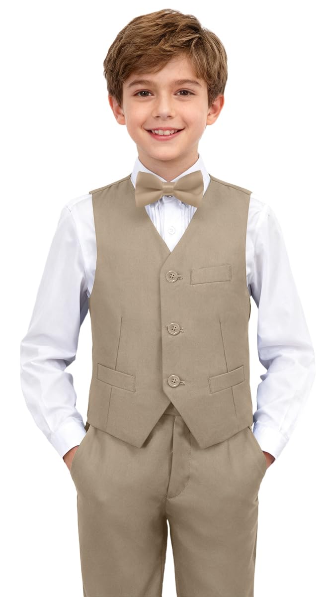 SaiLiiny Boys 4-Pieces Suits Slim Fit Kids Outfits Vest Dress Pants Sets Formal Suit for Boy