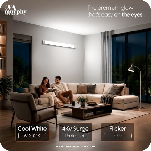 Image of Murphy MaxGlow 100W LED Tube Light, | 10000 Lumens| Cool White 6500K | Aluminium & PC Body | BIS Approved | 4kV Surge Protection| 2 Year Warranty | Pack of 2