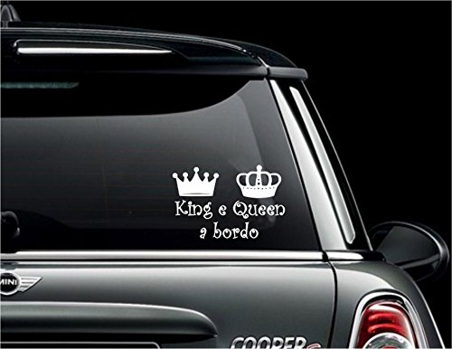 AWS Aufkleber King und Queen an Bordüre aus Vinyl in 7 Farben (weiß) AWS Aufkleber King und Queen an Bordüre aus Vinyl in 7 Farben (weiß)
