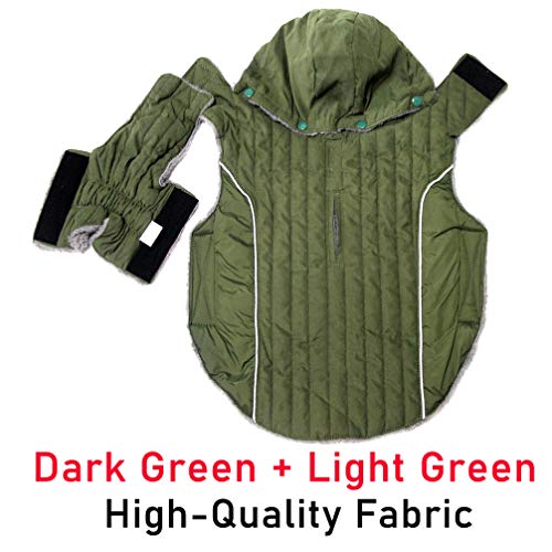 JoyDaog Fleece Dog Hoodie for Small Dogs Super Warm Puppy Jacket for Cold Winter Dog Coats,Green S, Small (Pack of 1) - Image 3