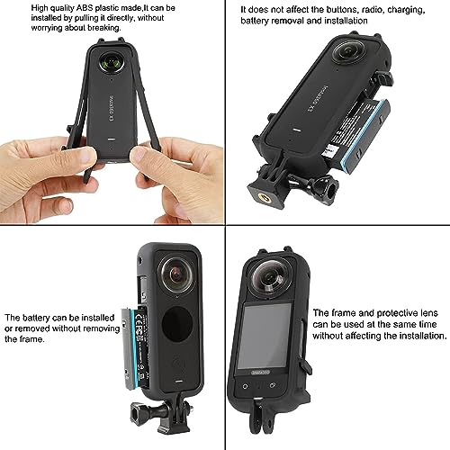Image of ADOFYS Housing Case for Insta360 ONE X3 Action Camera Accessories, Protective Frame Camera Mount with 1 /4 Thread (for Insta360 ONE X3 Only)