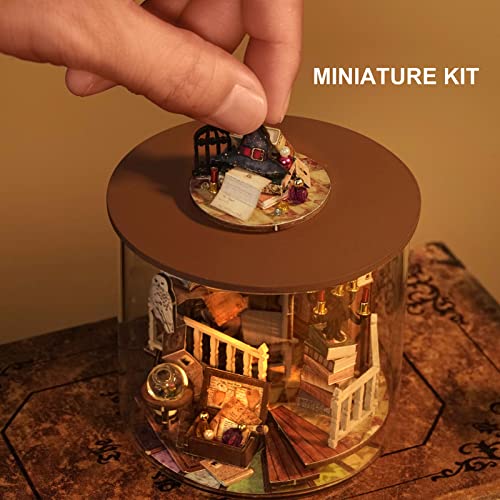 Spilay Dollhouse Diy Miniature Wooden Furniture Kit,Mini Handmade Doll House Model With Dust Cover & Led,1:24 Scale Creative Woodcrafts Toys For Adult Friend Lover Birthday Gift B32 #TOP2