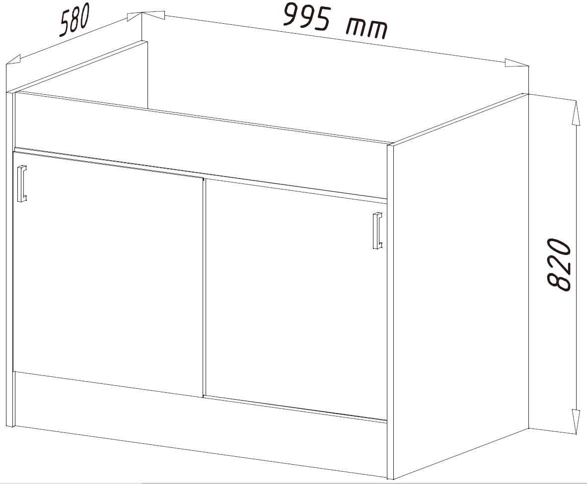 respekta Komplettspüle Samara KS60S Weiß 100 cm
