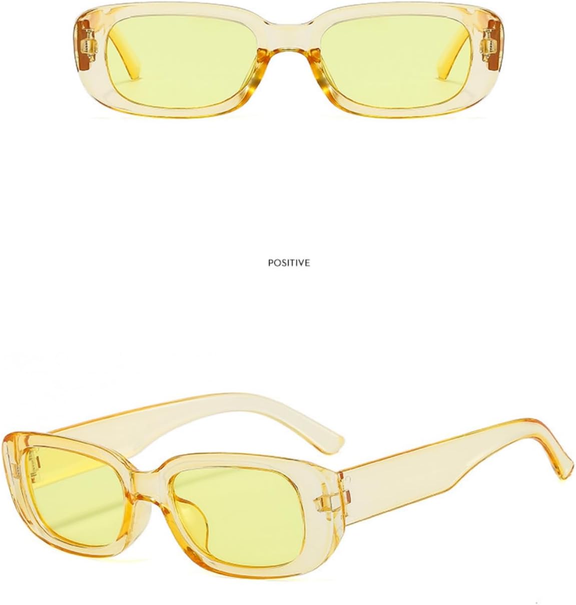 IKANOO Retro Rectangle Sunglasses for Women Men Small Square Frame Trendy Y2K 90’s Black Sunglasses