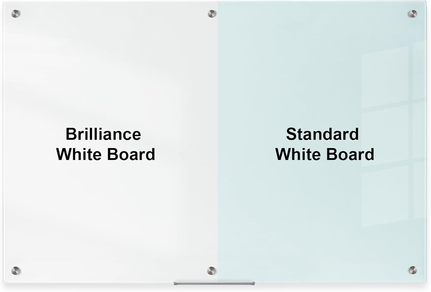Large Glass Whiteboard, 72 x 48 Inches Magnetic Glass Dry Erase Board for Wall, 6' x 4' Brilliance White Board for Office, Home, School