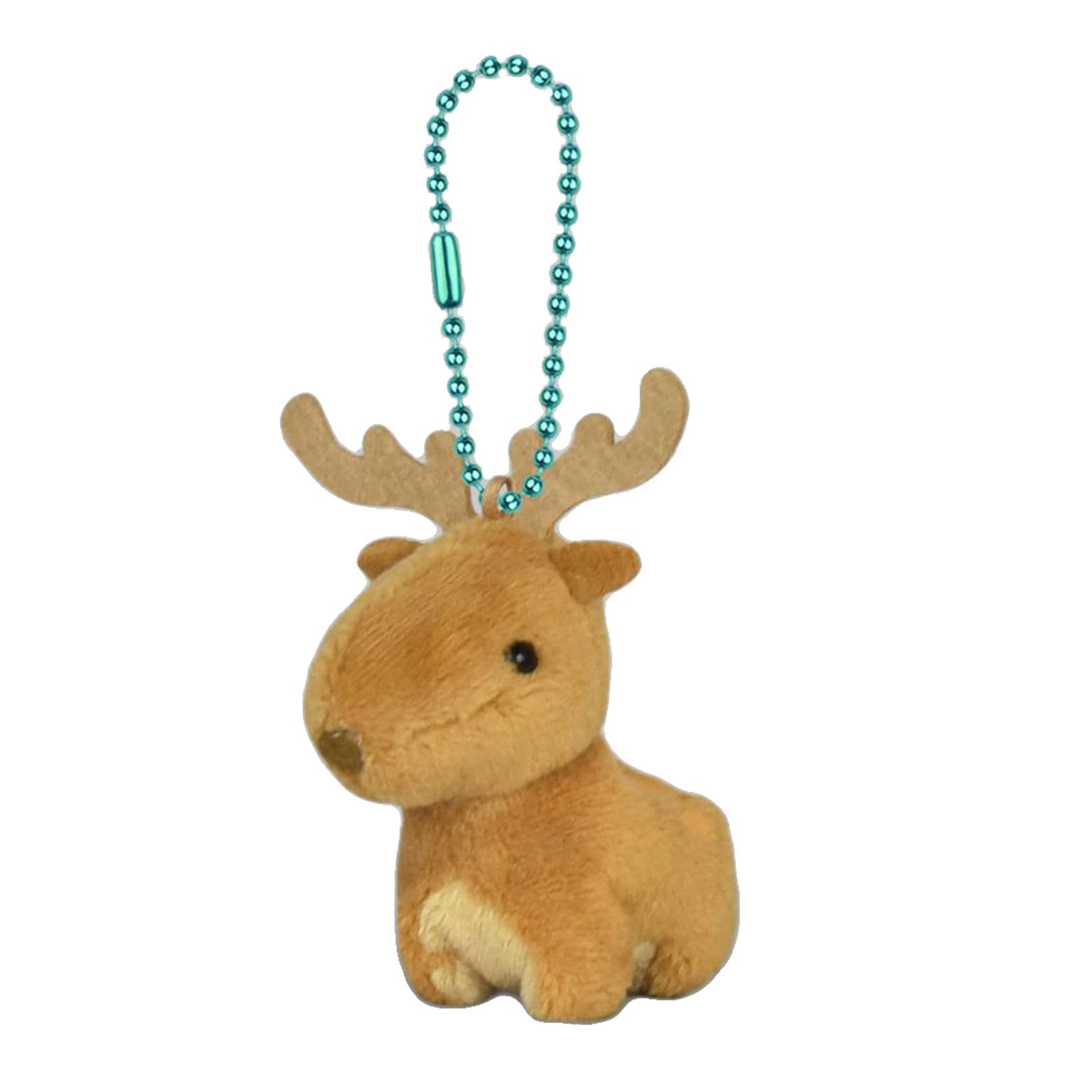 Amuse Puchimaru Animals DX Deer Brown Plush Ball Chain Keychain Japan