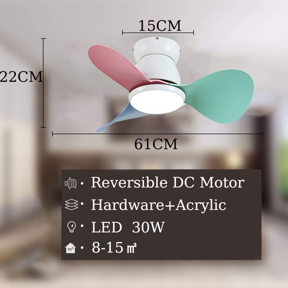 YUEGOO Ceiling Fans with Lamps,Kids Quiet Ceiling Fans with Lights and Remote Control Reversible Moter 5 Wind Speed Ceiling Fans with Lamps Dimmable for Living Room Bedrooms Child Room