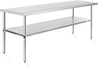 Vista 15 de KUTLER - Mesa de Acero Inoxidable de 24 x 48 Pulgadas, Mesa de Trabajo y Preparación Comercial NSF de Gran Resistencia con Estante Inferior