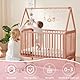 Spielbogen Baby Spielzeug ab 0 Monate 4 Stück Spielebogen Babies Toys Spielbögen Baby Gym Anhänger Holz für Mädchen Jungen Babyspielzeug für Babyschale Kinderwagen Autositz Spielzeug (Rosa)