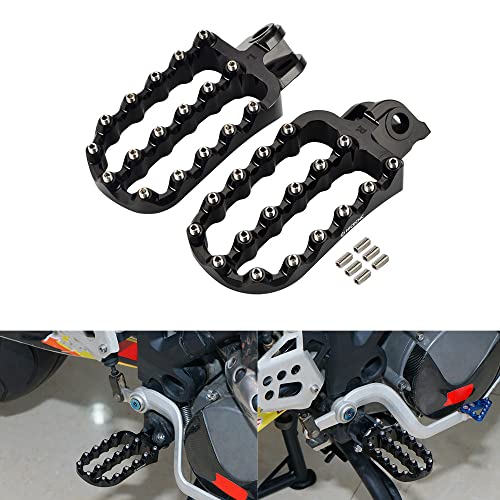 NICECNC Rally Style Wide Rider Motorcycle Footpeg Foot Pegs Pedals Footsteps Compatible with KTM 950 990 1050 1090 1190 1290 Adventure R S T,990 Supermoto,790 Adventure,Aluminum Black (SEE FITMENT)