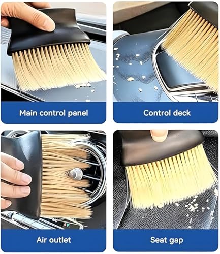 Image of 7 PCS Car Cleanig Kit with 3-in-1 Mini Vacuum Cleaner, Microfiber Cloth,Big Duster,Car Cleaning Anti-Fog Spray,Wheel Brush,AC Vent Brush&Interior Cleaning for velar,Truck,Bike Cleaning Tools