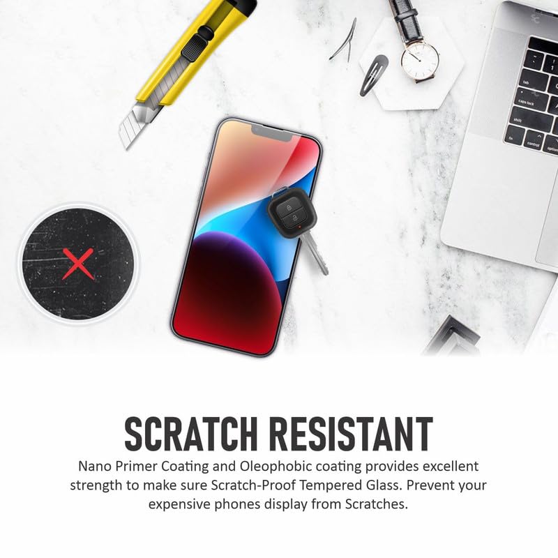 Image of TitanGuard Tempered Glass Screen Protector Guard Film for iPhone 13 pro max /iPhone 14 plus (6.7 Inch)- 9H Hardness, Military Grade, Anti-Static, Easy Installation Kit - 1 PACK