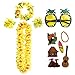 ABOOFAN Set di Decorazioni per Feste Hawaiane Ghirlanda Hawaiana Ananas Occhiali da Sole Fasce E Braccialetti Tatuaggi Adesivi per La Festa Hawaiana Beach Decorazioni per Feste Giallo
