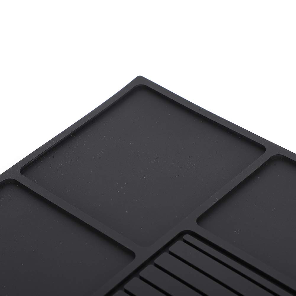 Agatige Alfombrilla Organizadora De Herramientas De Peluquero, 30x45cm PU Varias Casillas Antideslizante Herramienta De Peluquería Bandeja Peluqueria Barberia Accesorios Para Uso En Salón Peluquerías