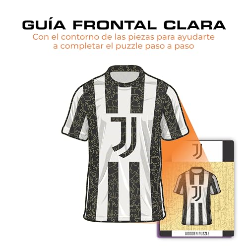 Iconic Puzzles - Juventus Camiseta, Rompecabezas de Madera con Licencia Oficial, 100% sostenible, Regalo para Adultos y niños, Talla M, 270 Piezas