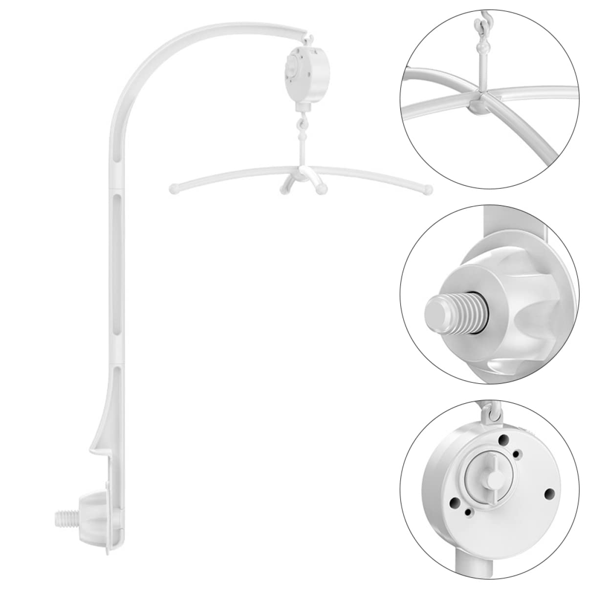 1 juego Móvil Musical para Cuna con Soporte y Accesorios para Bebés Decoración de Cuna para Estimulación Visual y