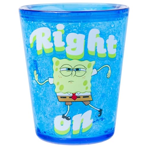 Image of Silver Buffalo SpongeBob SquarePants 4 Piece Plastic Freeze Gel Mini Cup Set, 1.5 Ounces