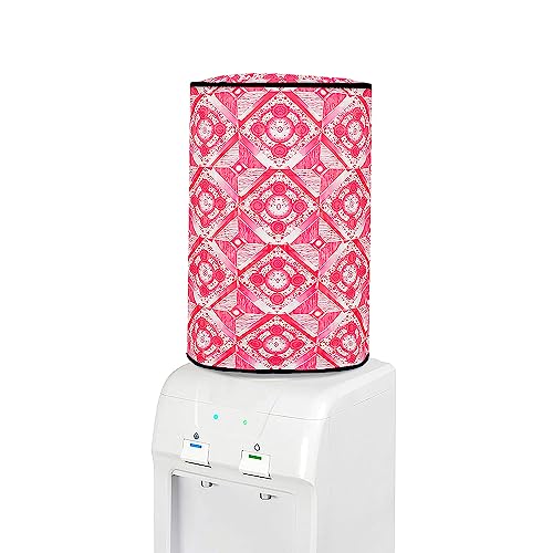 Image of Polyvinyl Chloride Printed Waterproof and Oil-Proof Water Dispenser Bottle Cover, 20L, (Multicolour) (20 liter Water Bottel Cover ) Pack of 1 - Pink Colour