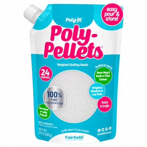 Fairfield Poly-Fil Poly-Pellets Premium Polyester Weighted Stuffing Beads Stuffing for Stuffed Animals Toys Bean Bags Weighted Blankets and More 24-Ounce Bag