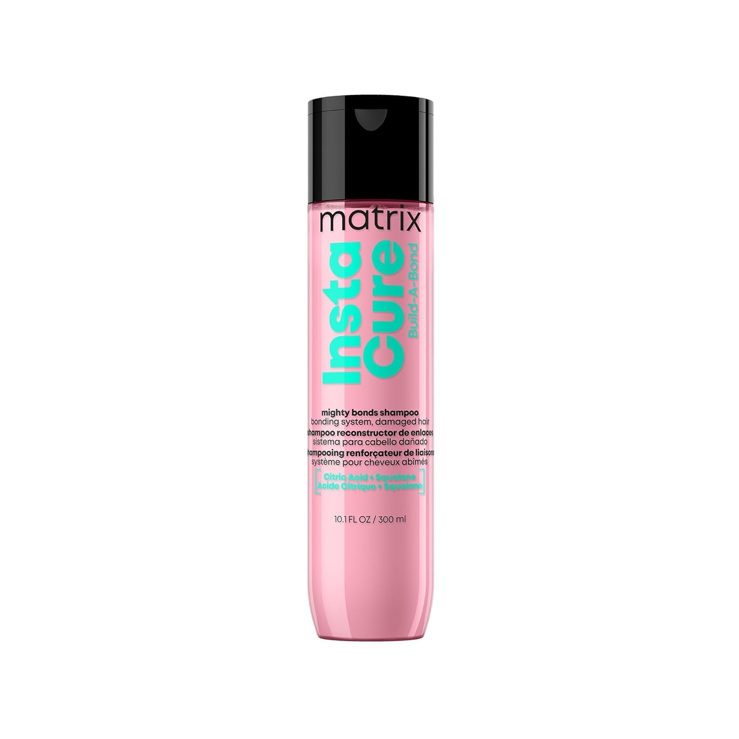 Matrix InstaCure Build-A-Bond Mighty Bonds Shampoo, Deep Repair Cleanser with Citric Acid and Squalane, For Over-Processed and Damaged Hair, 300ml