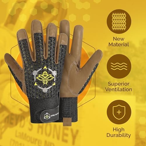 Guantes profesionales para apicultura, piel de cabra 5mm con ventilación miniatura 3