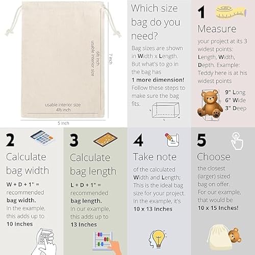 اكياس برباط من القطن من تزويق، اكياس برباط سحب من الموسلين القطني قابلة لاعادة الاستخدام، اكياس قطنية طبيعية غير مبيضة لتصفية الاعشاب والاعشاب، اكياس هدايا، اكياس تحضير القهوة والشاي، اكياس حليب المكسرات (5 × 7 انش)