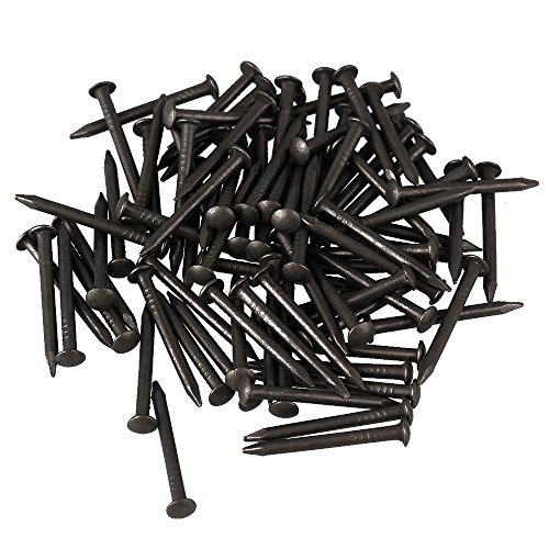 RDEXP Black Copper Round Head Wood Screw Nail Decorative Furniture Miniature Nail Pack of 50 (18 x 1.3mm)
